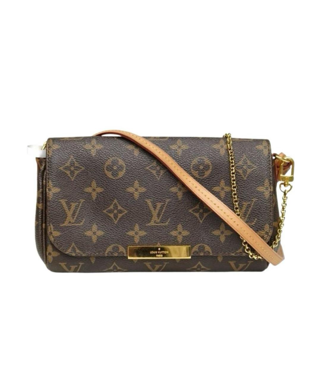 LOUIS VUITTON Коричневая кожаная сумка через плечо, фото 3