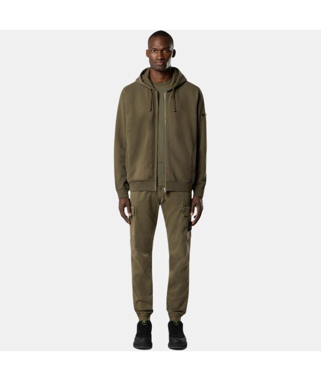 STONE ISLAND Зеленые брюки чинос, фото 3