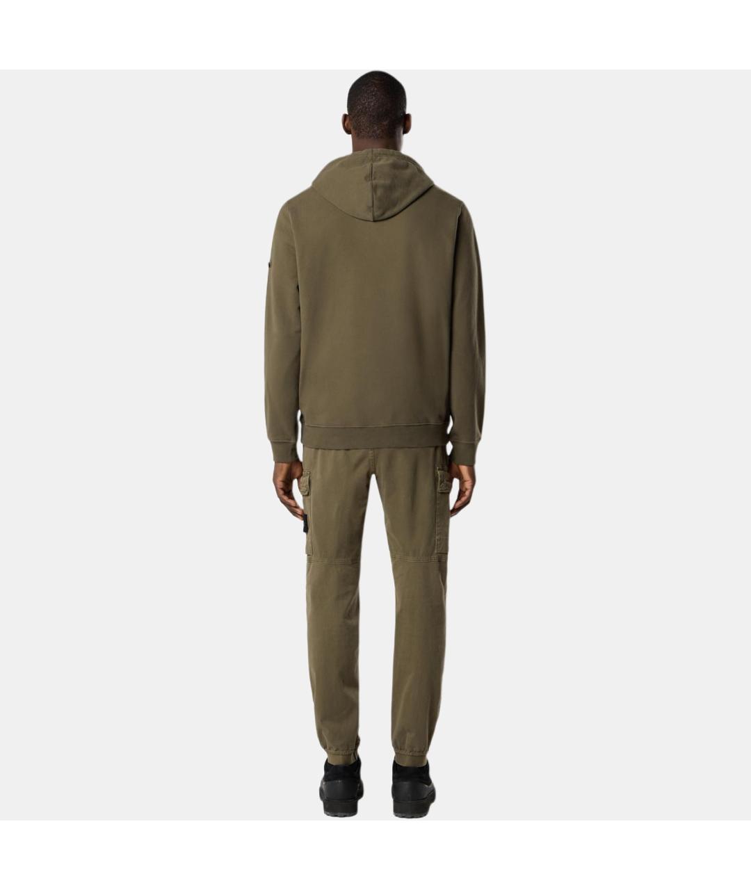 STONE ISLAND Зеленые брюки чинос, фото 4