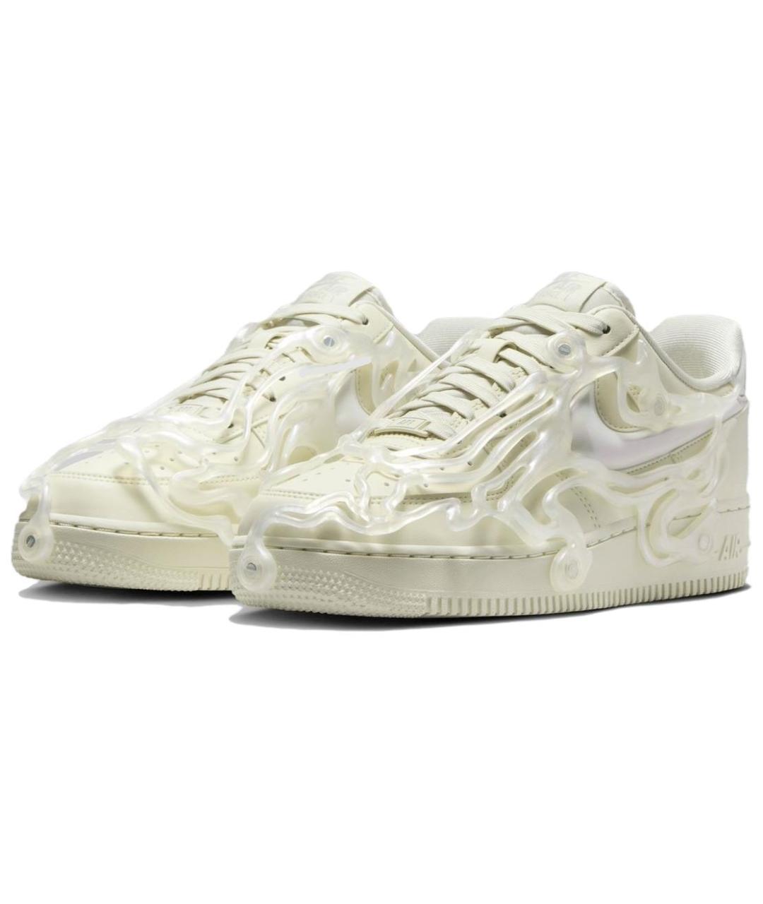 NIKE Бежевые кожаные кроссовки, фото 3