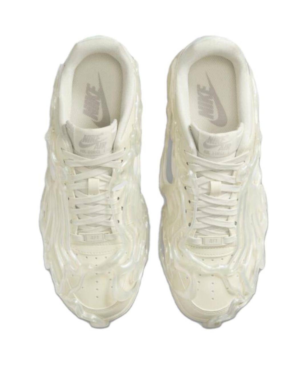 NIKE Бежевые кожаные кроссовки, фото 5