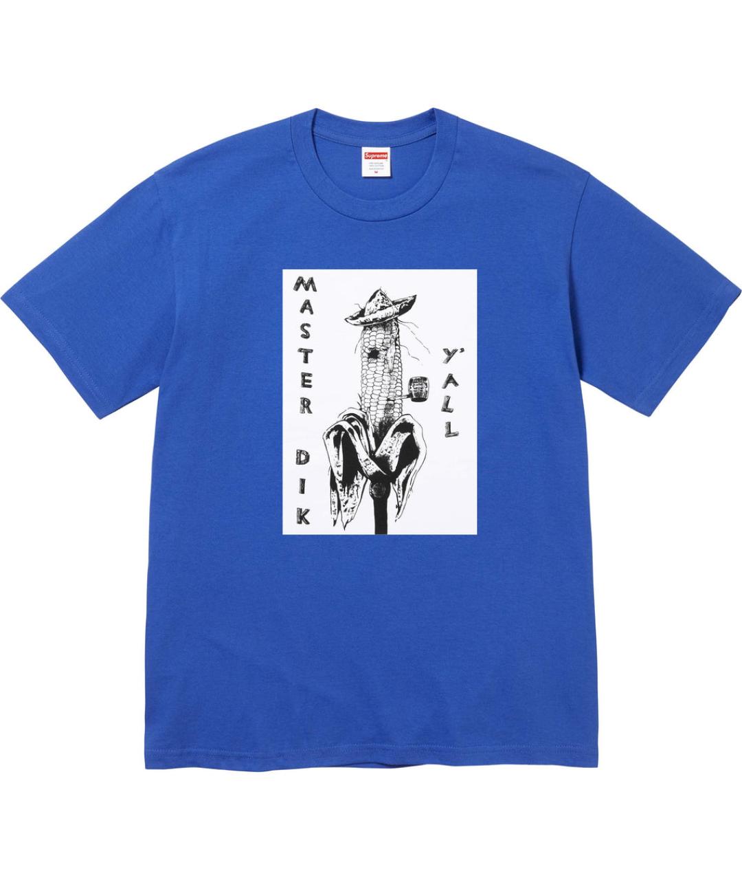 SUPREME Синяя футболка, фото 1