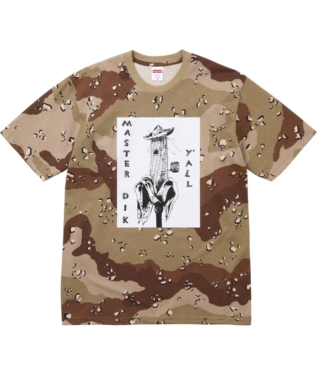 SUPREME Коричневая футболка, фото 1