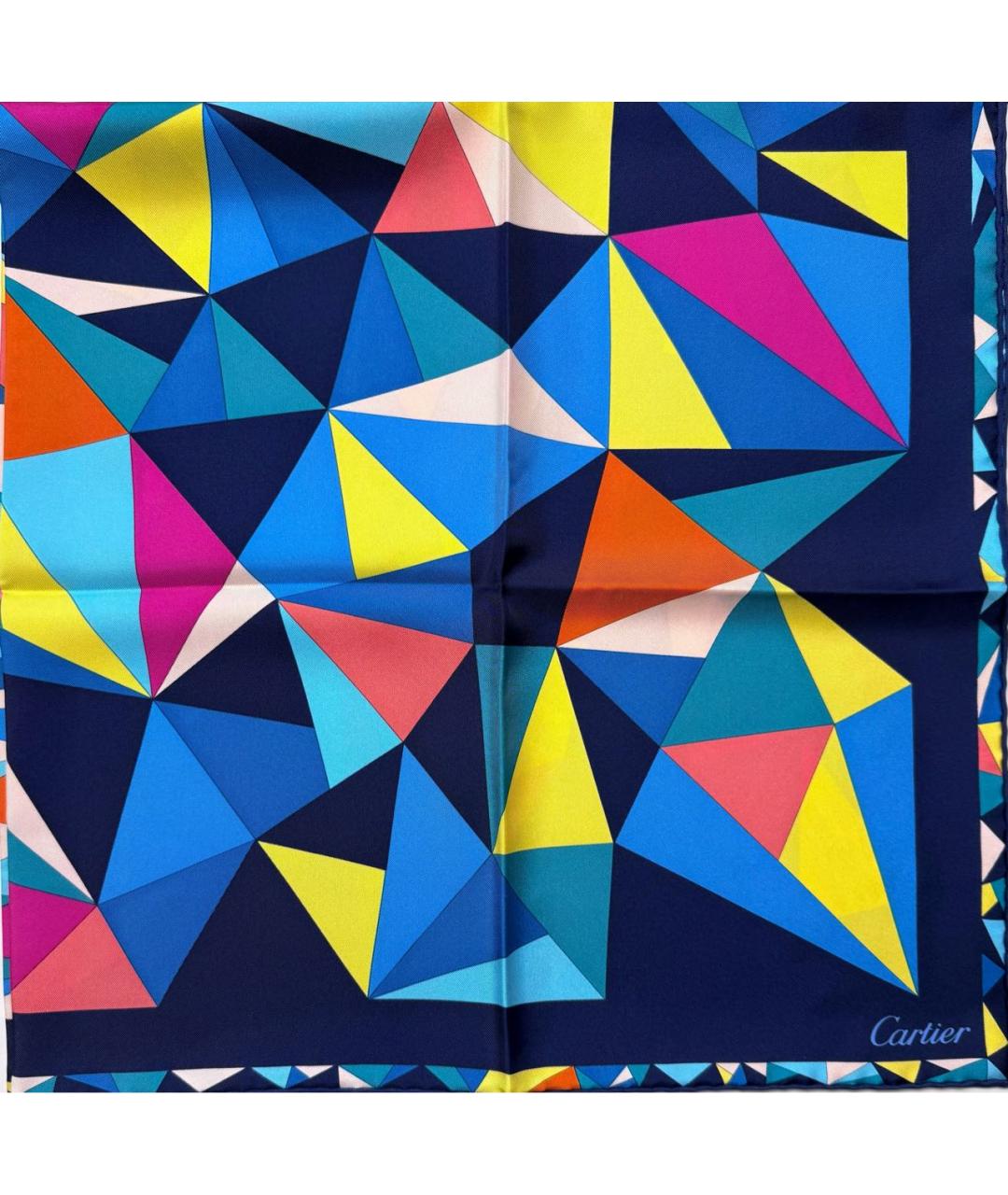 CARTIER Синий шелковый платок, фото 6