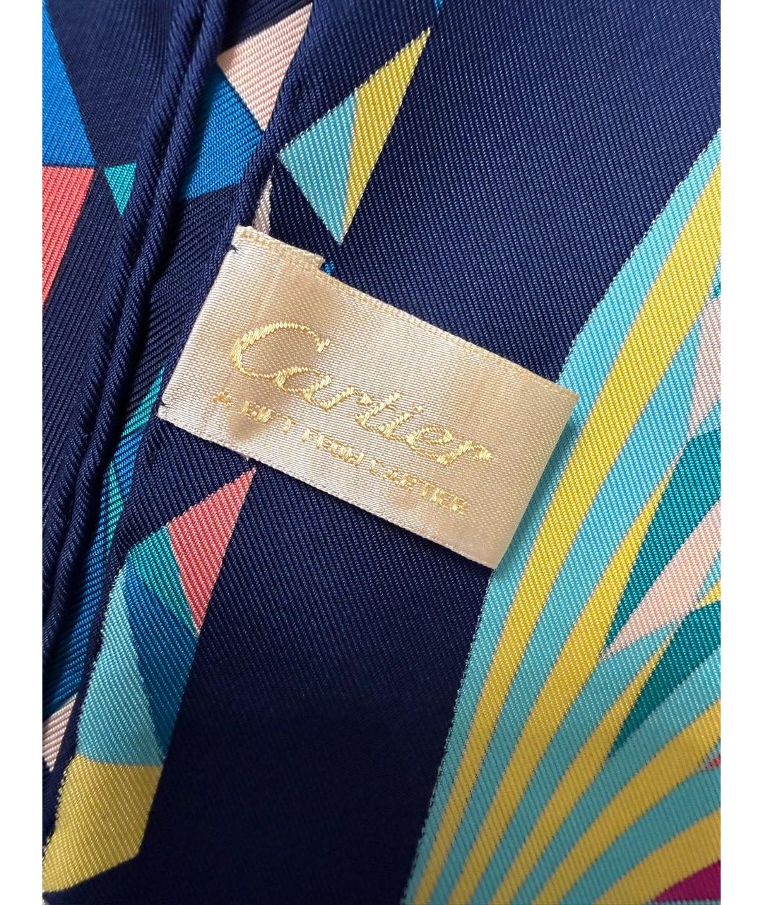 CARTIER Синий шелковый платок, фото 4