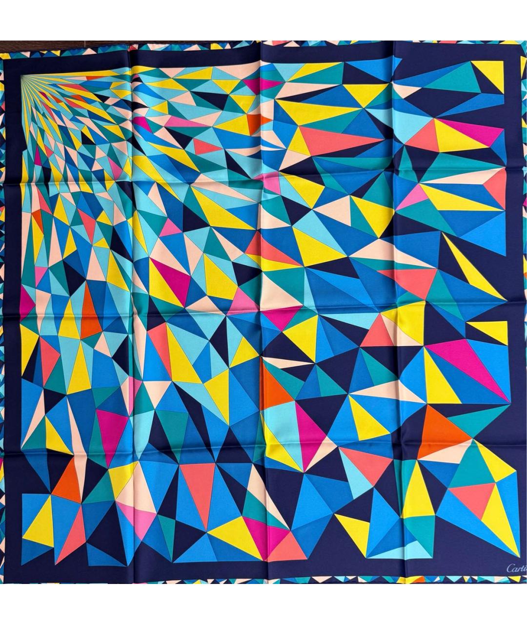 CARTIER Синий шелковый платок, фото 3