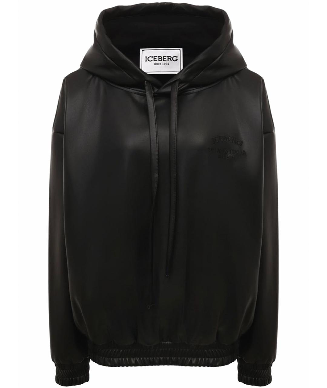 ICEBERG Черная полиуретановая куртка, фото 1