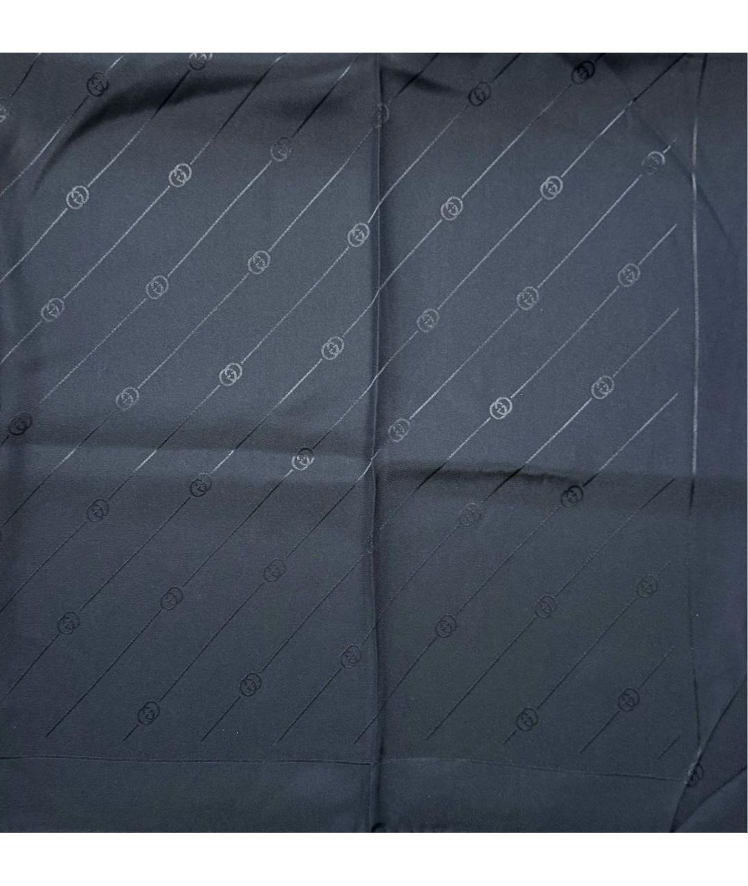 GUCCI Черный шелковый платок, фото 4