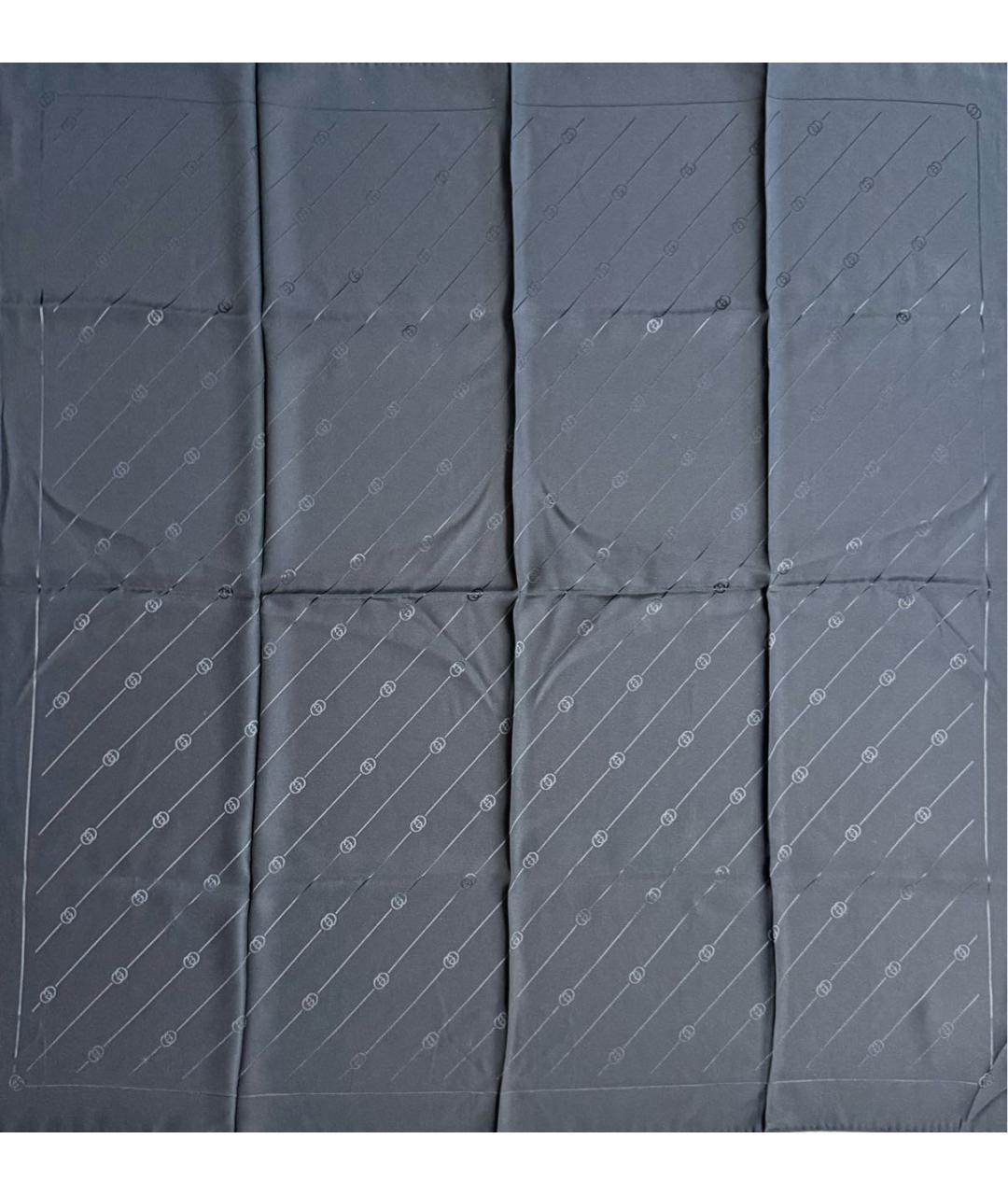 GUCCI Черный шелковый платок, фото 2