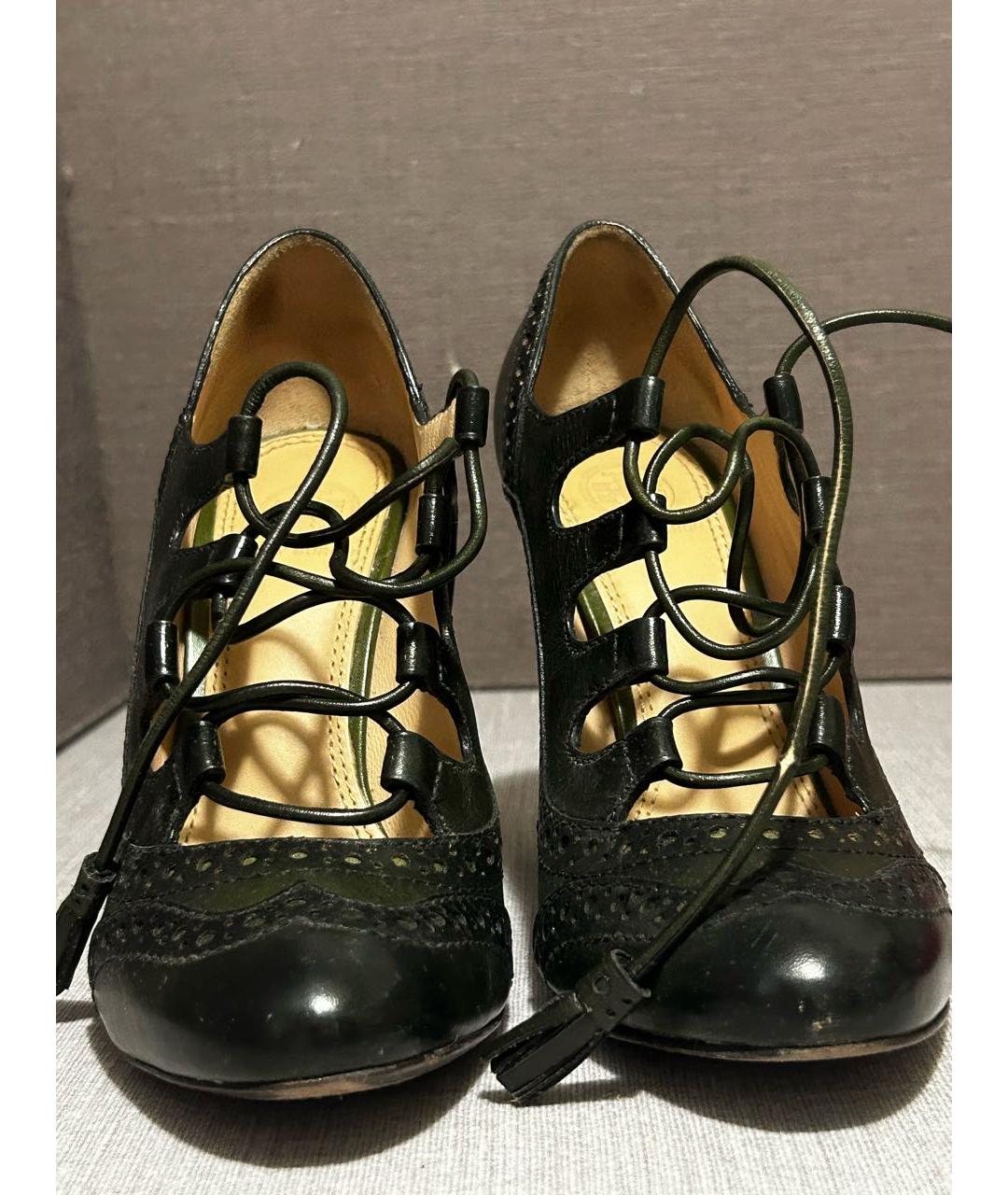 TORY BURCH Зеленые кожаные туфли, фото 2