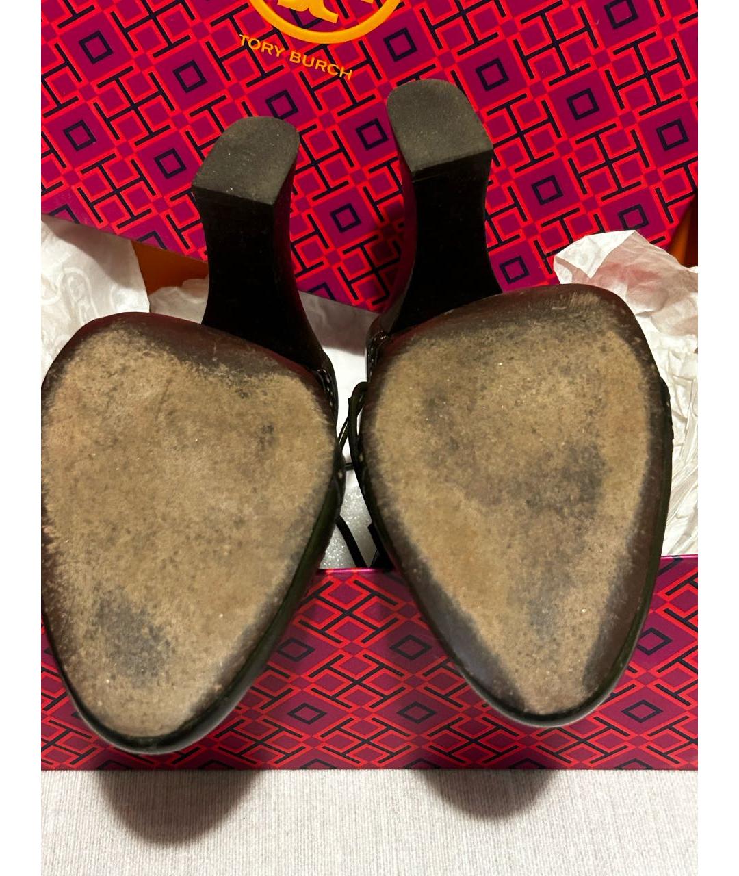 TORY BURCH Зеленые кожаные туфли, фото 7