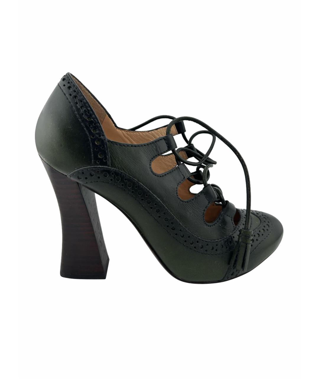 TORY BURCH Зеленые кожаные туфли, фото 1