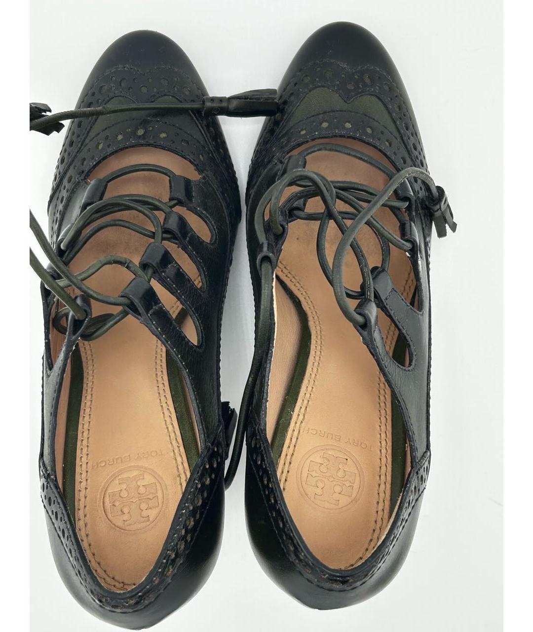 TORY BURCH Зеленые кожаные туфли, фото 3