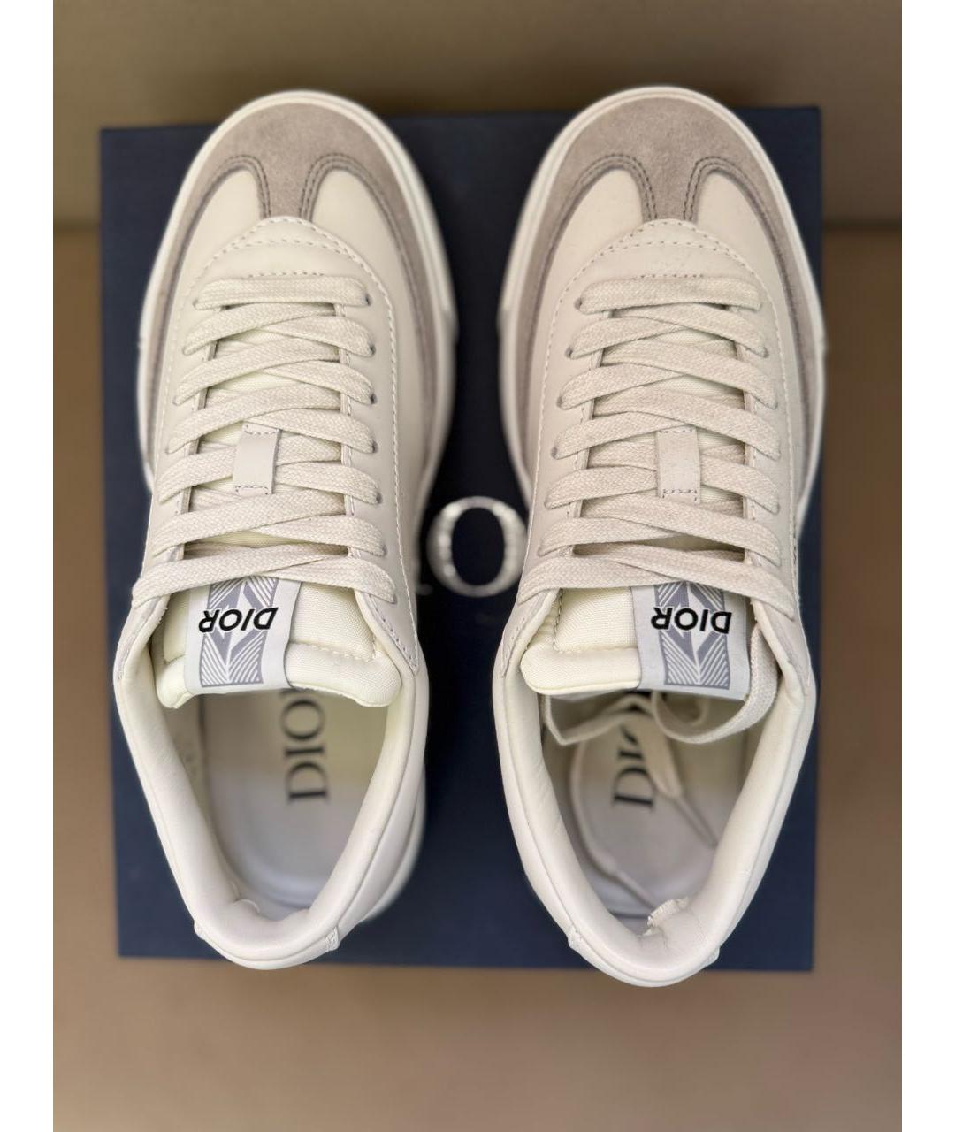 CHRISTIAN DIOR Белые кожаные низкие кроссовки / кеды, фото 3