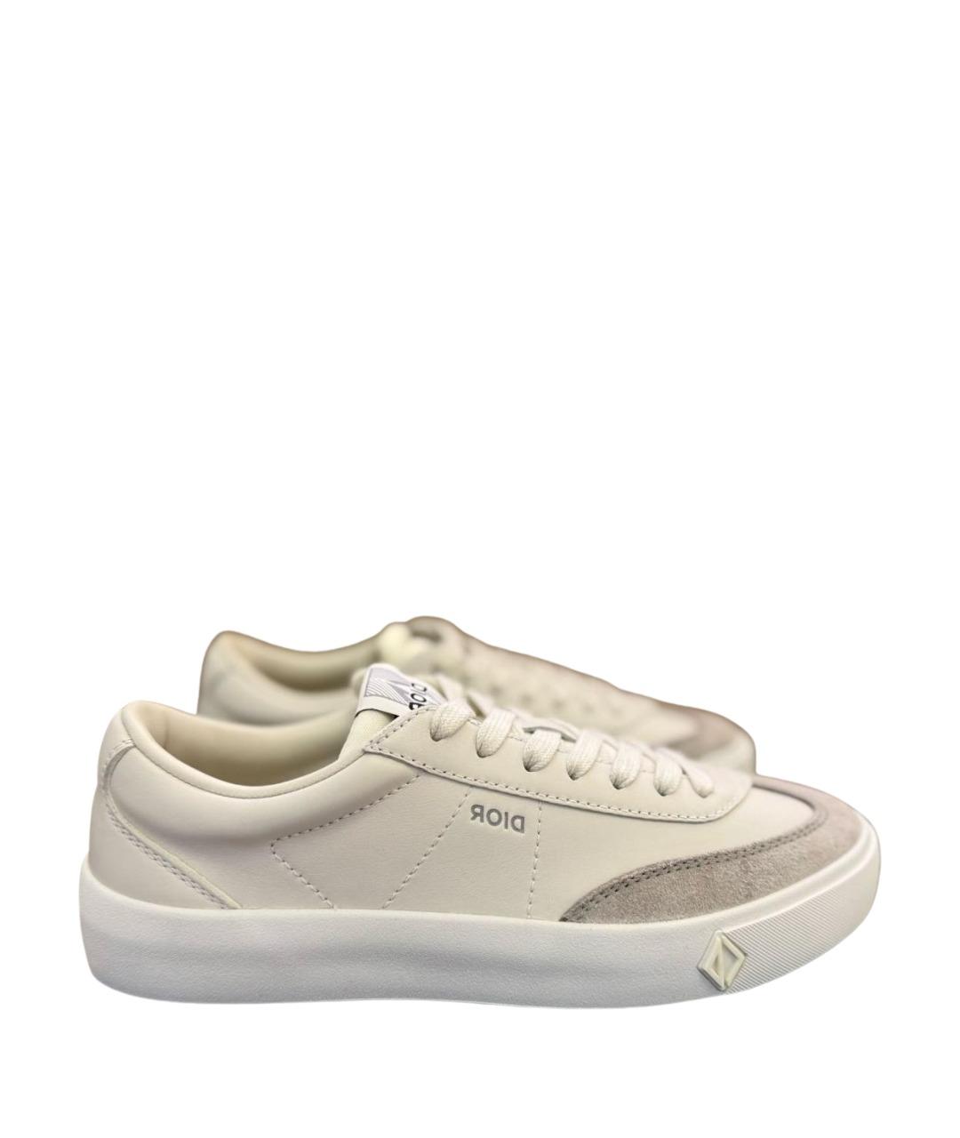 CHRISTIAN DIOR Белые кожаные низкие кроссовки / кеды, фото 1