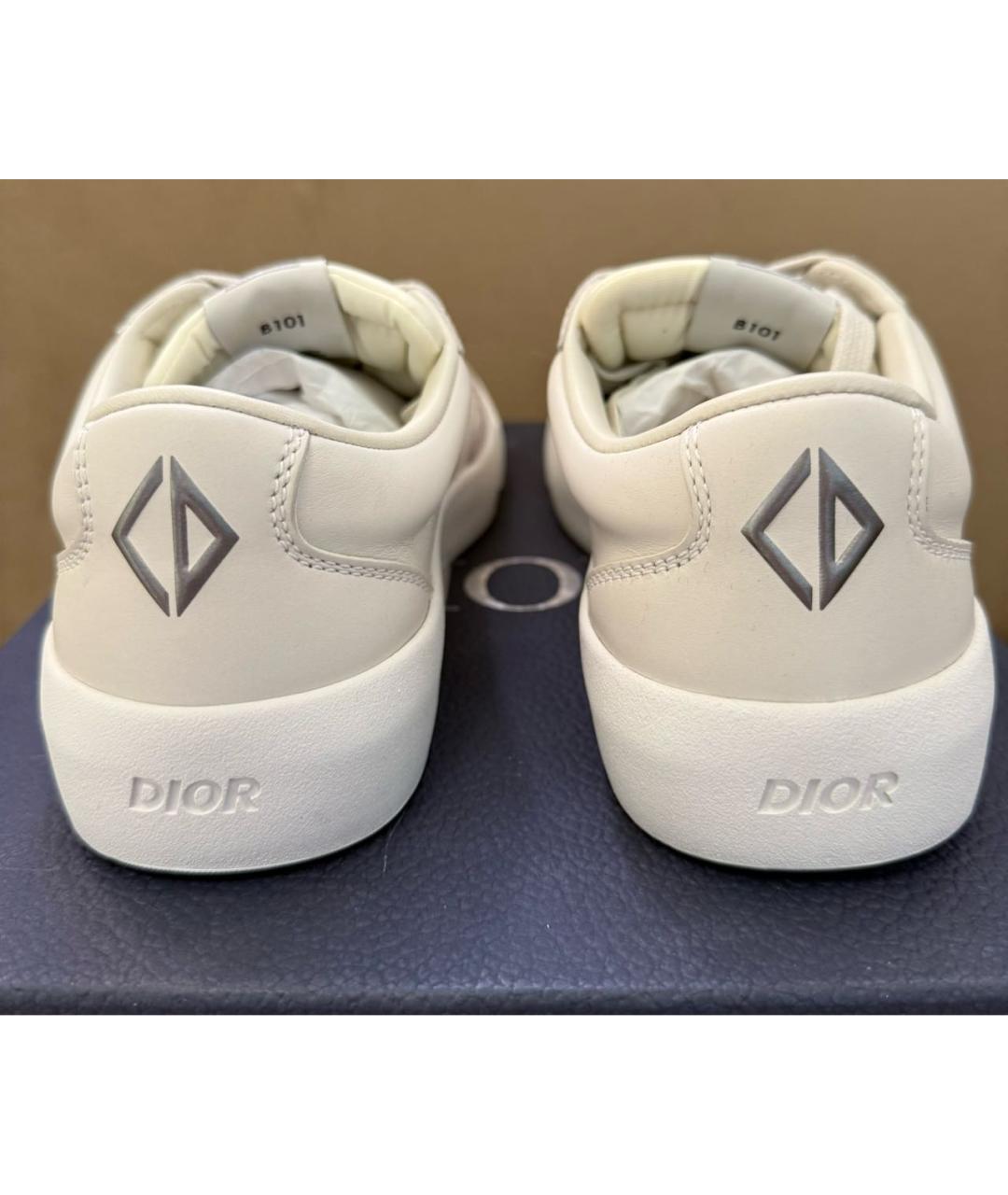 CHRISTIAN DIOR Белые кожаные низкие кроссовки / кеды, фото 4