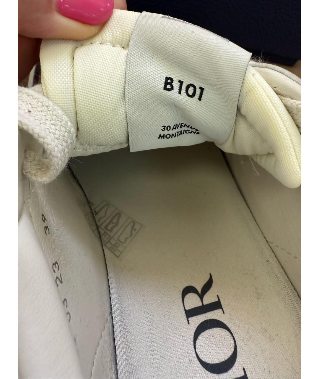 CHRISTIAN DIOR Белые кожаные низкие кроссовки / кеды, фото 5