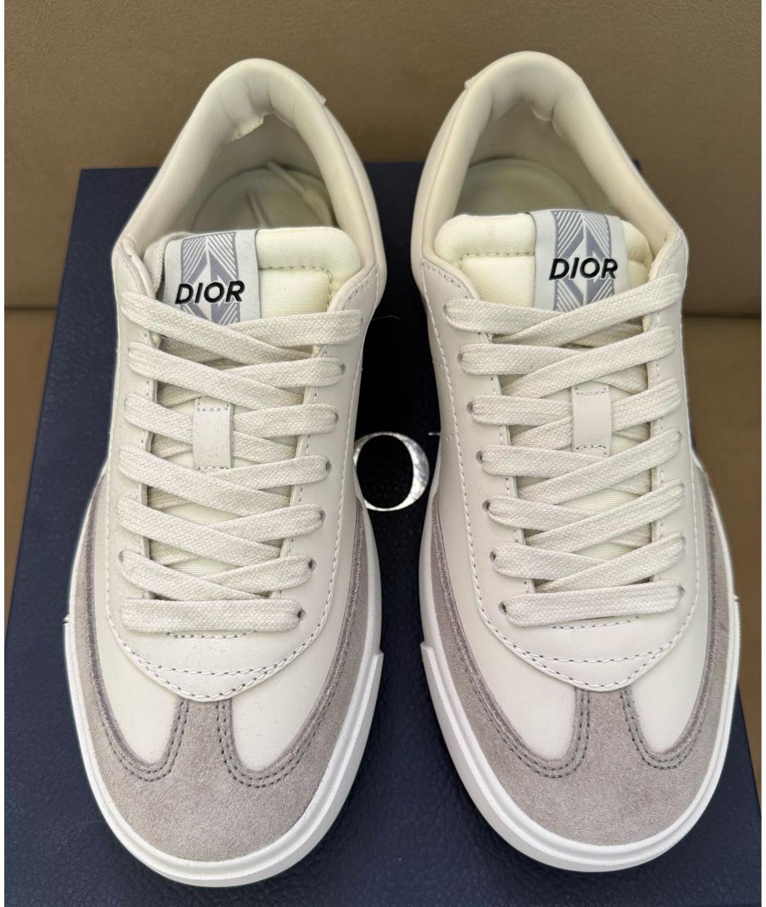 CHRISTIAN DIOR Белые кожаные низкие кроссовки / кеды, фото 2