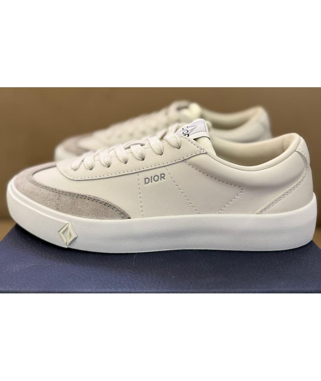 CHRISTIAN DIOR Белые кожаные низкие кроссовки / кеды, фото 9