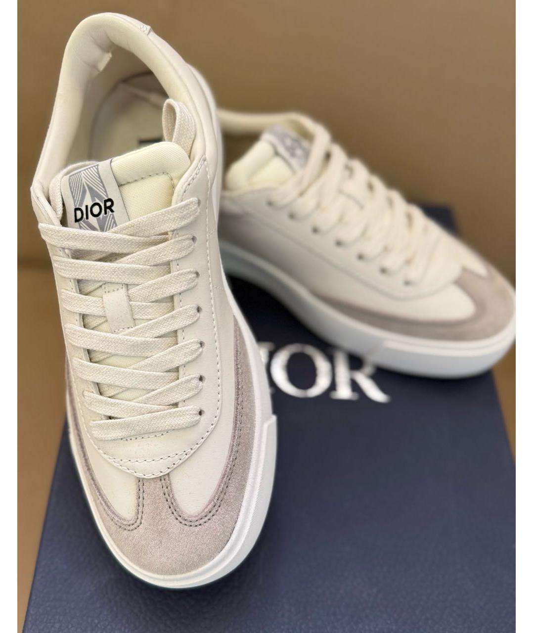 CHRISTIAN DIOR Белые кожаные низкие кроссовки / кеды, фото 8