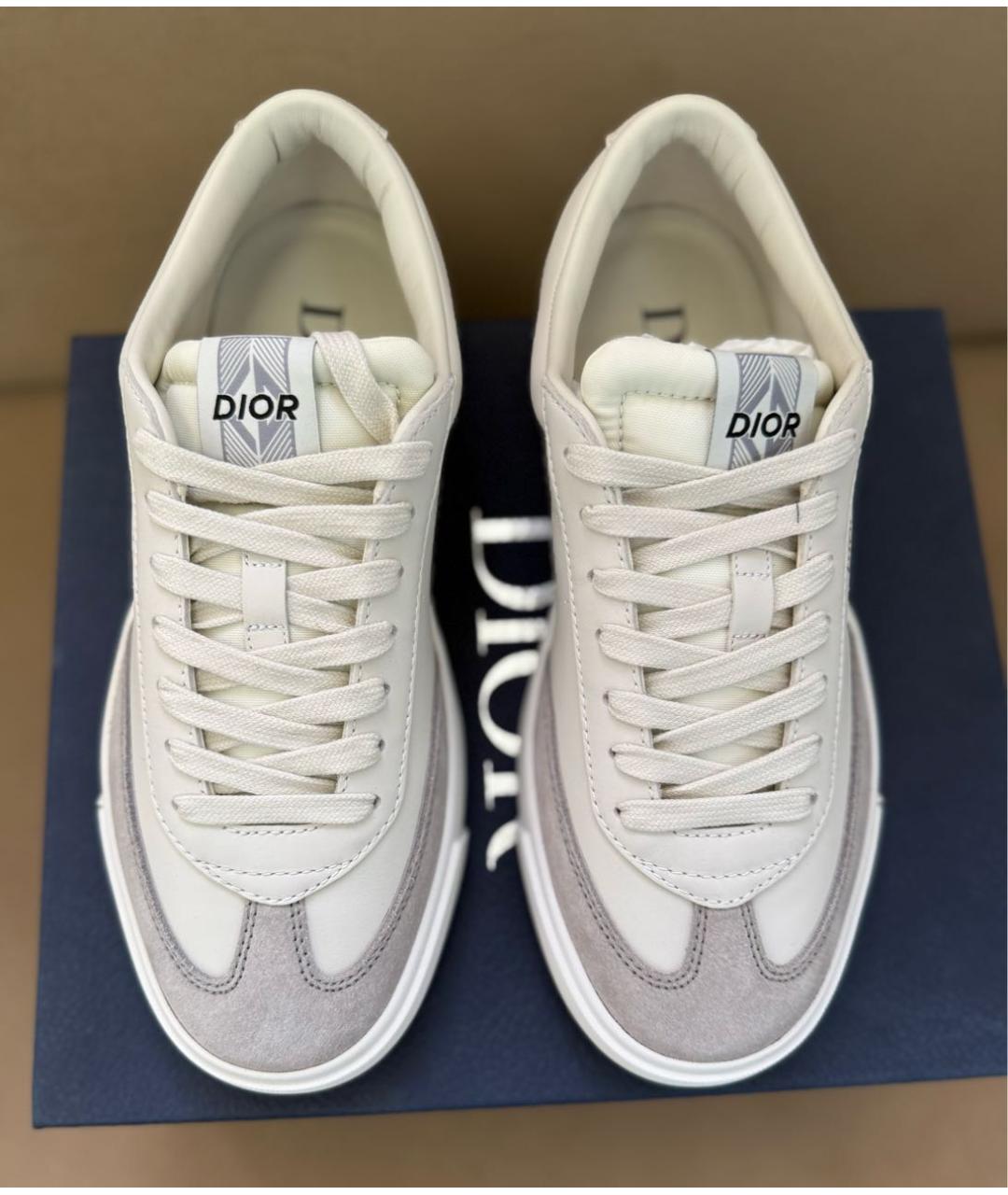 CHRISTIAN DIOR Белые кожаные низкие кроссовки / кеды, фото 2