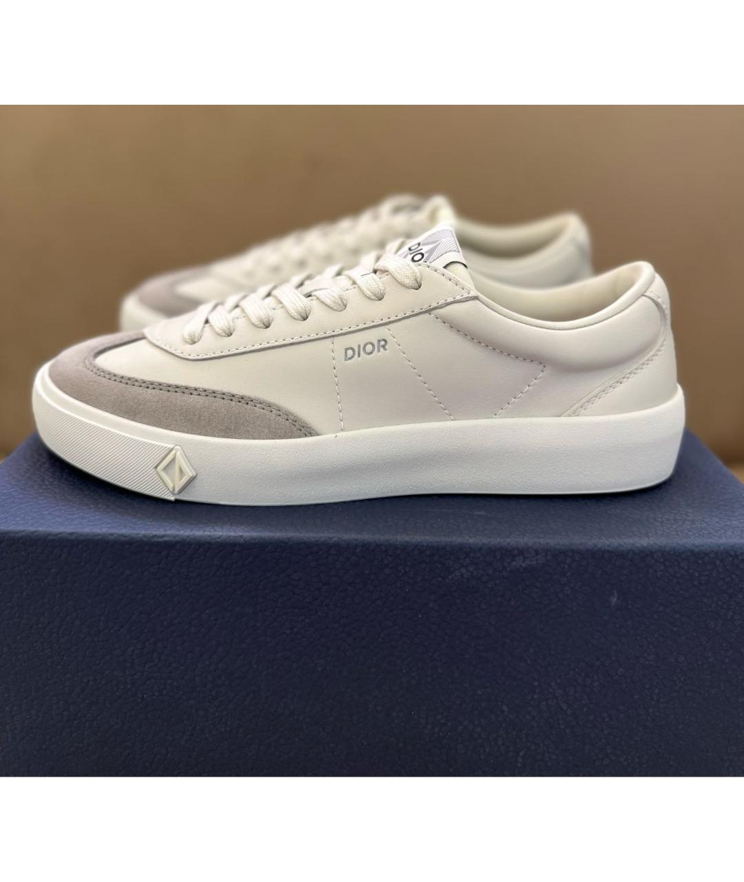 CHRISTIAN DIOR Белые кожаные низкие кроссовки / кеды, фото 9