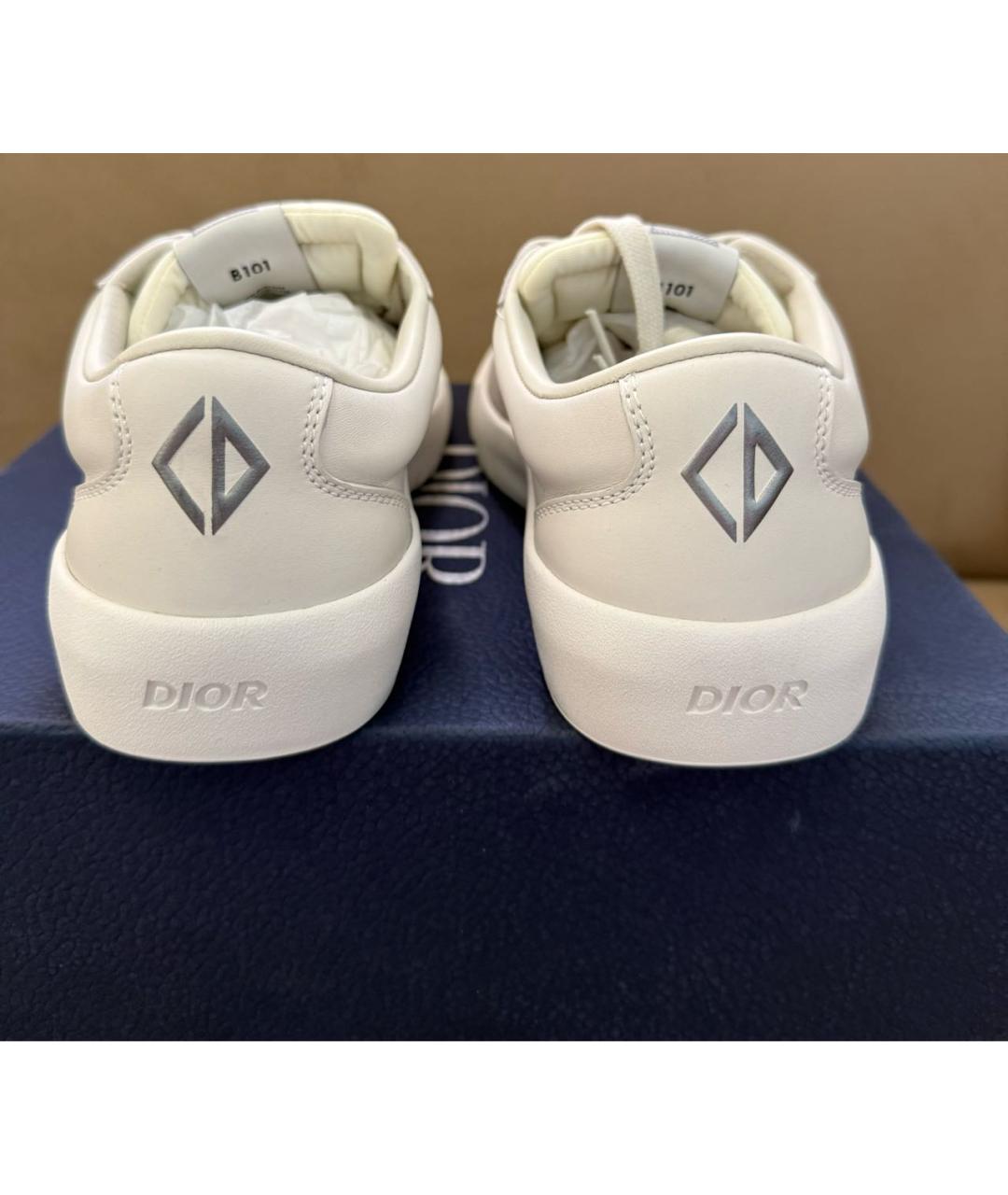 CHRISTIAN DIOR Белые кожаные низкие кроссовки / кеды, фото 4