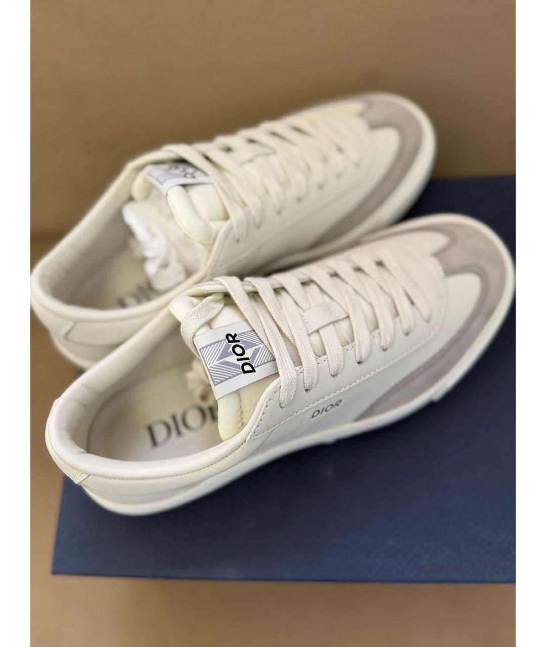 CHRISTIAN DIOR Белые кожаные низкие кроссовки / кеды, фото 7