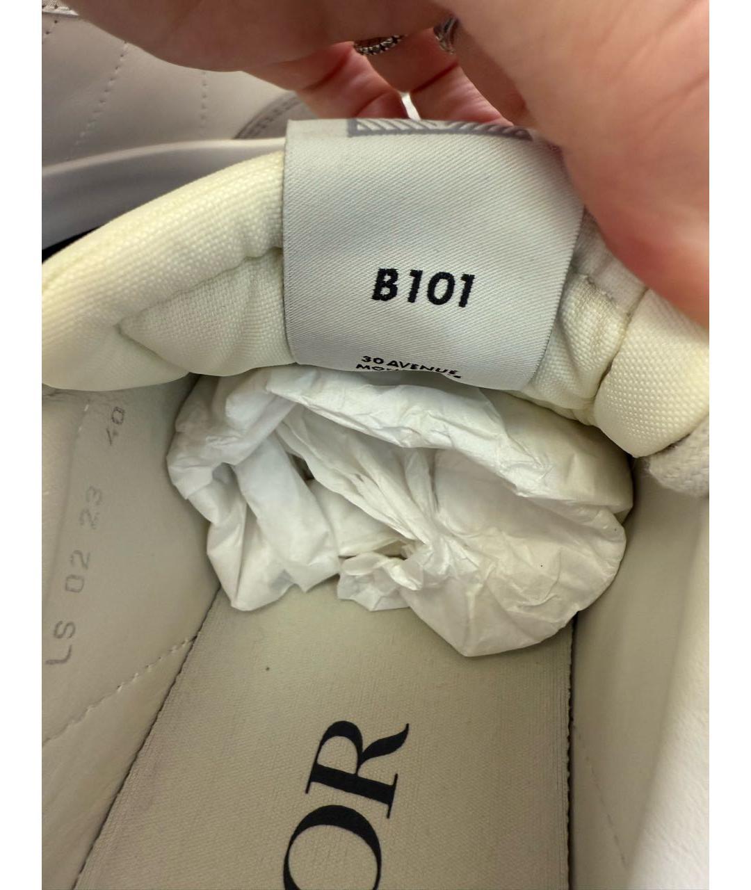 CHRISTIAN DIOR Белые кожаные низкие кроссовки / кеды, фото 6