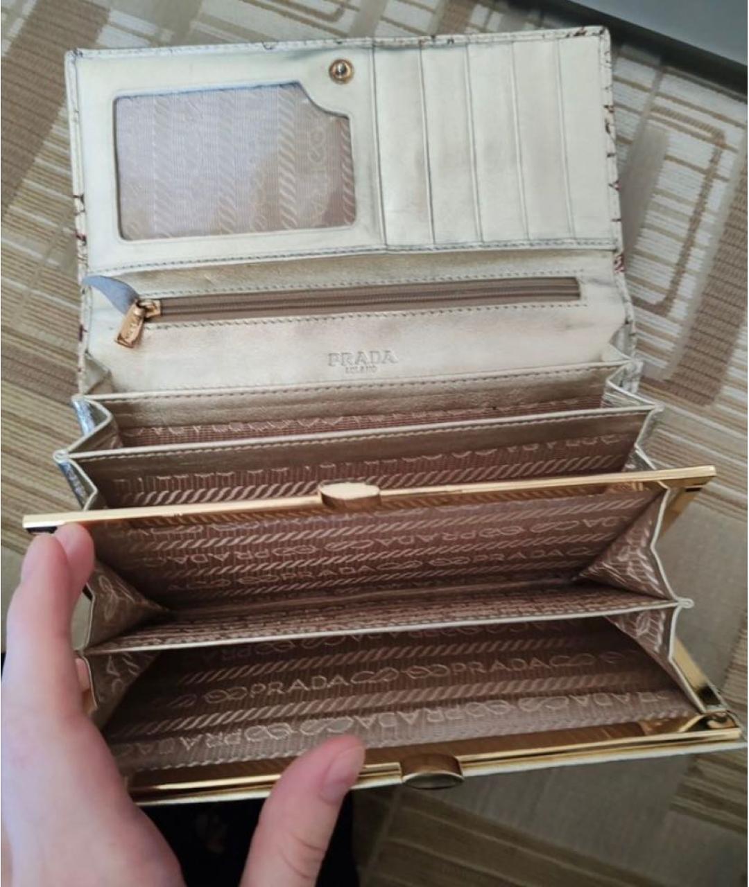 PRADA Серебрянный кожаный кошелек, фото 5