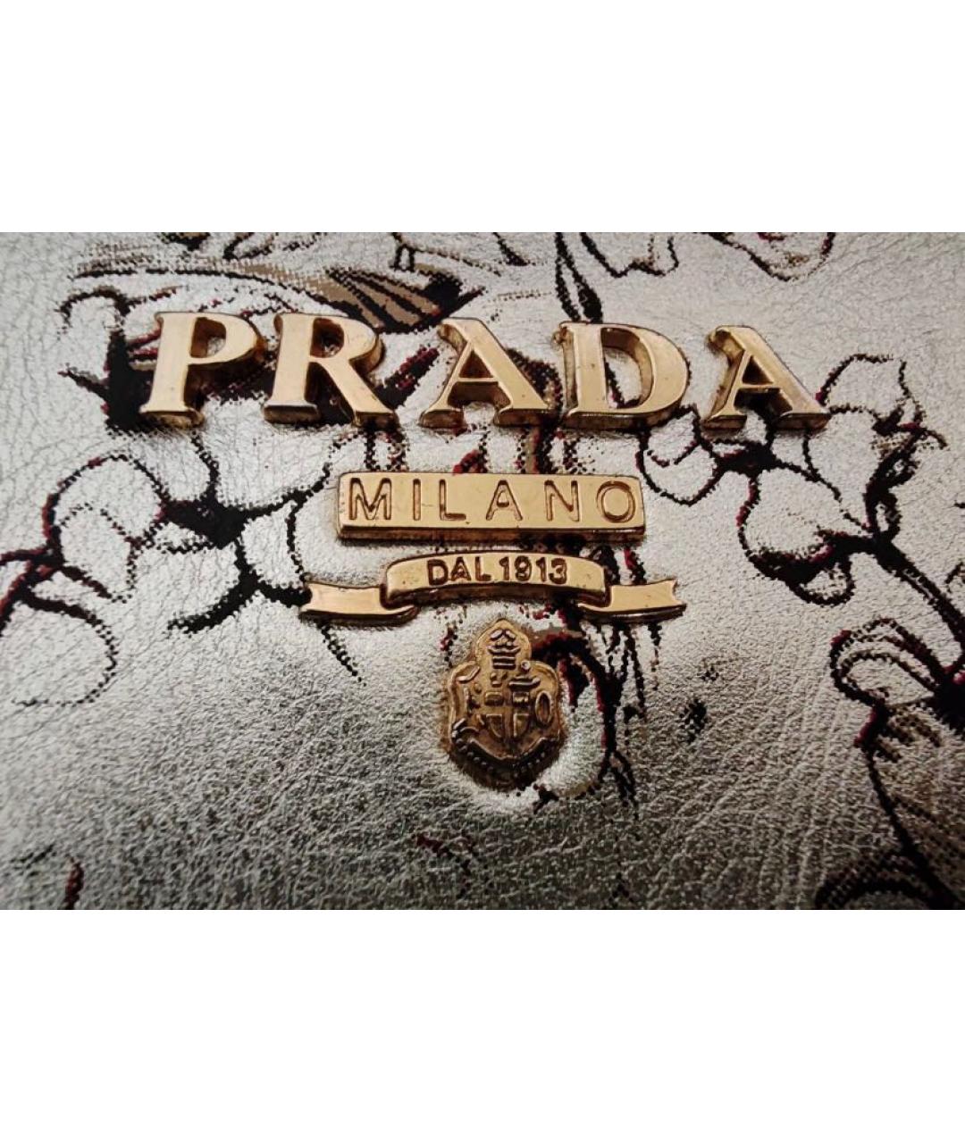 PRADA Серебрянный кожаный кошелек, фото 3