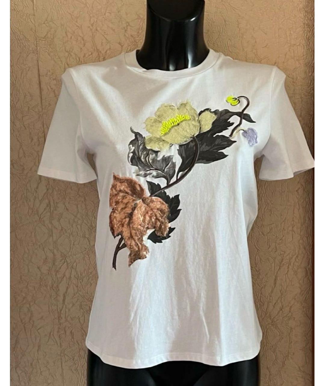 SPORTMAX Белая хлопко-эластановая футболка, фото 4