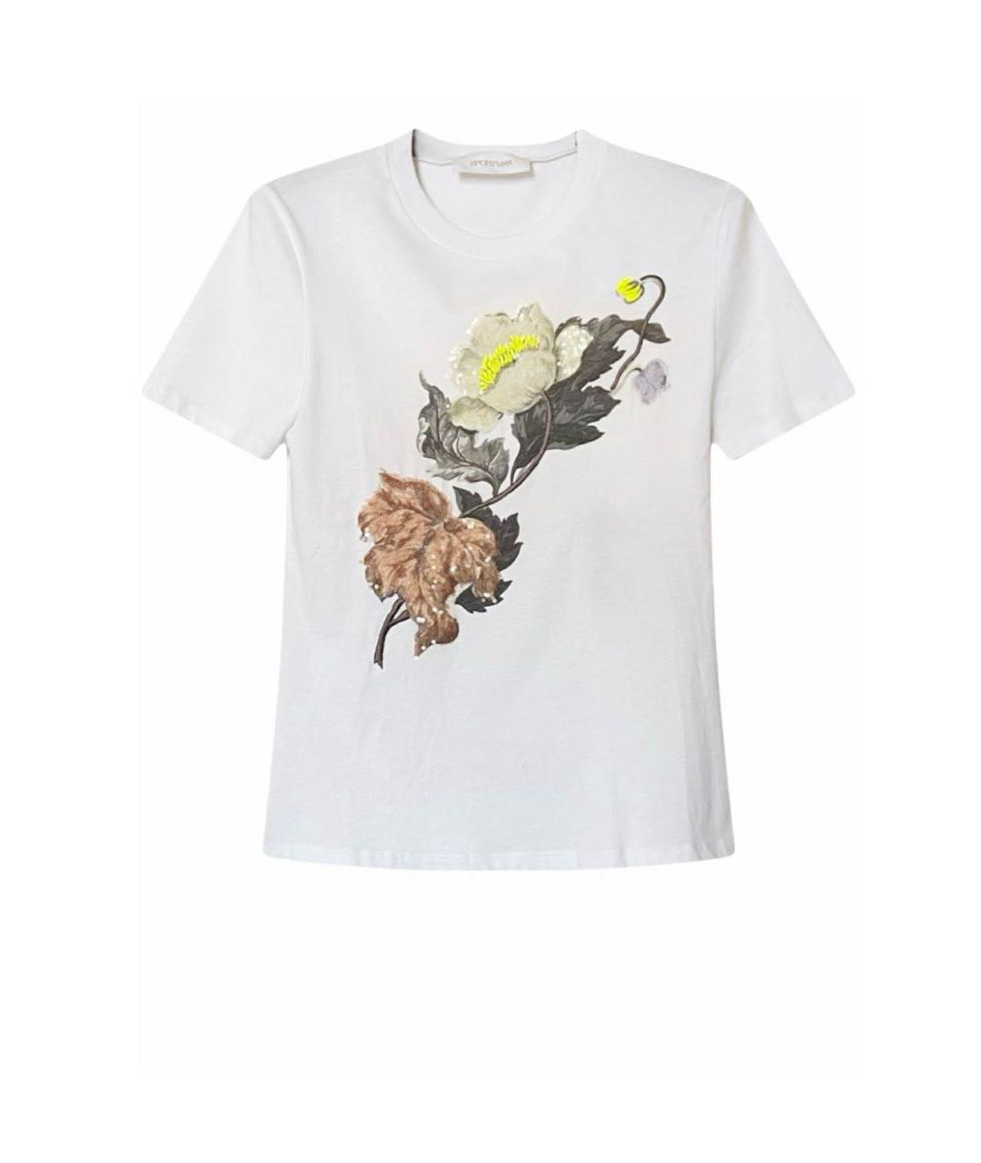 SPORTMAX Белая хлопко-эластановая футболка, фото 7