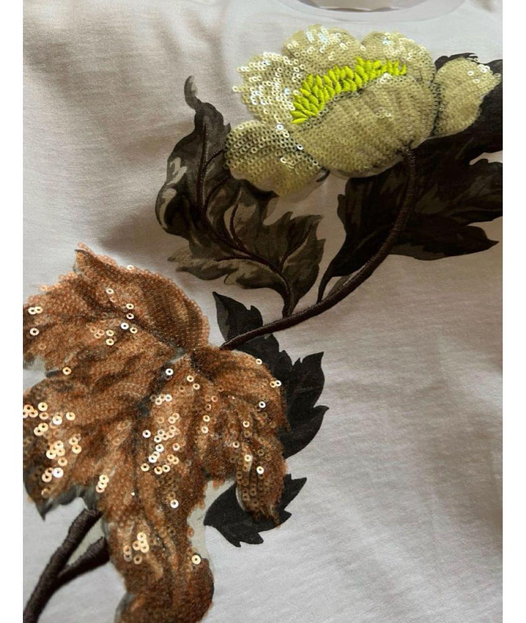 SPORTMAX Белая хлопко-эластановая футболка, фото 5