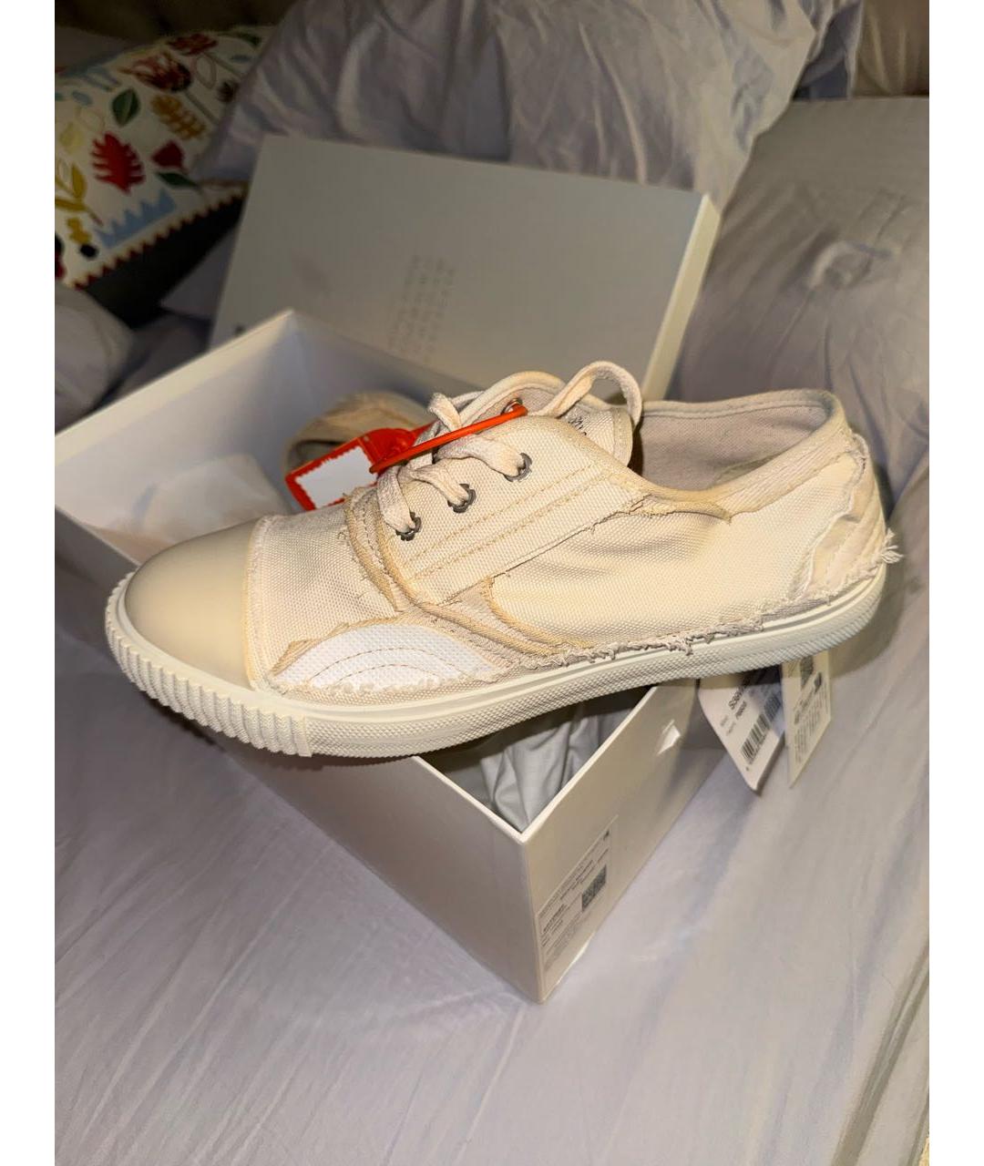 MAISON MARGIELA Бежевые текстильные кеды, фото 4