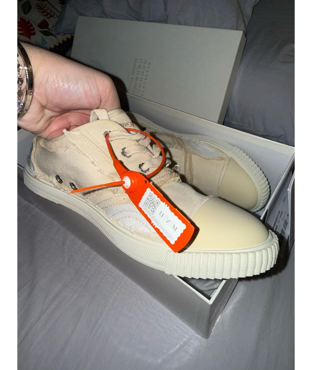 MAISON MARGIELA Бежевые текстильные кеды, фото 2