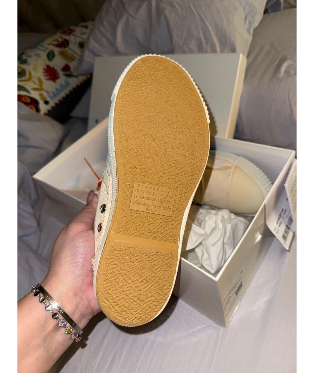 MAISON MARGIELA Бежевые текстильные кеды, фото 3