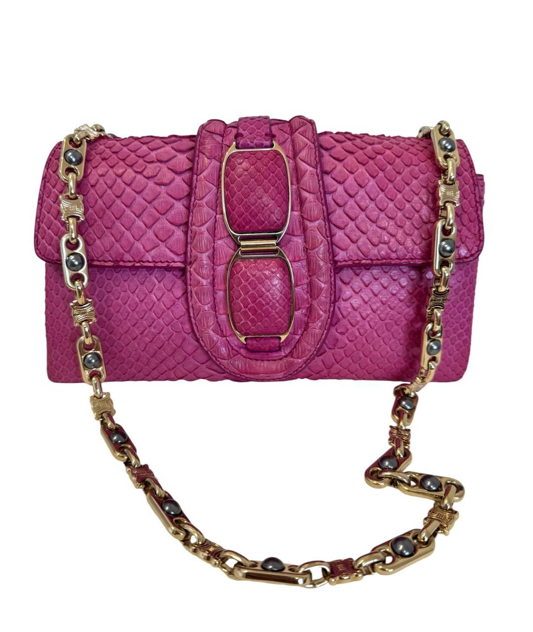 CELINE Розовая сумка через плечо из экзотической кожи, фото 1