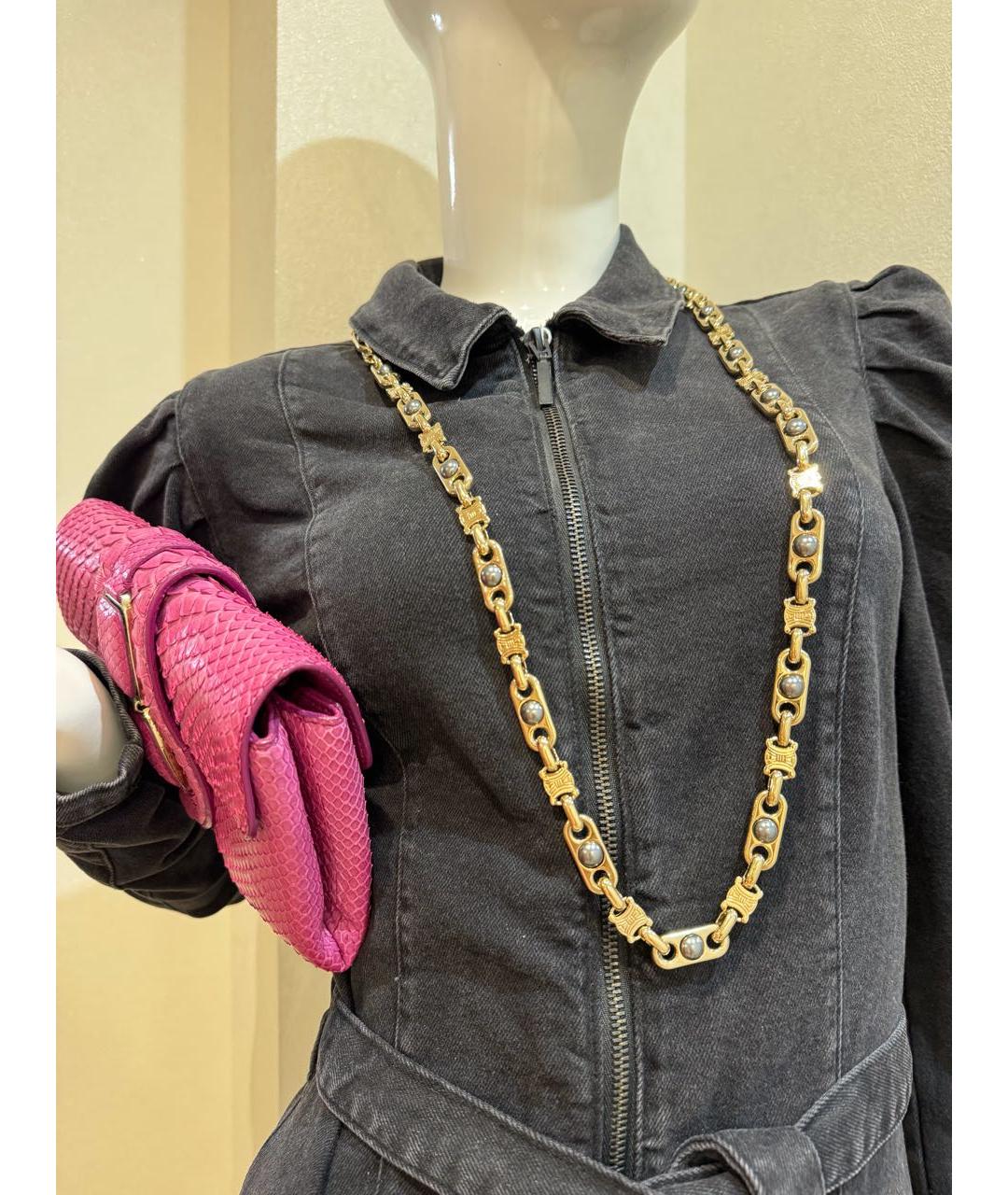 CELINE Розовая сумка через плечо из экзотической кожи, фото 7