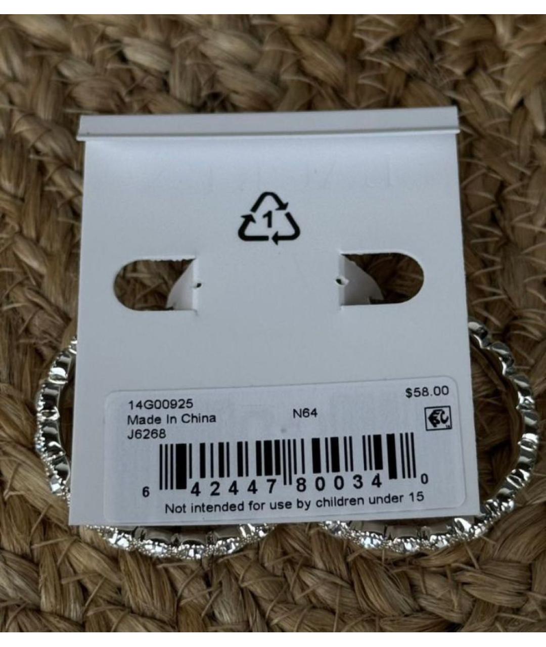 RALPH LAUREN Серебряные металлические серьги, фото 6