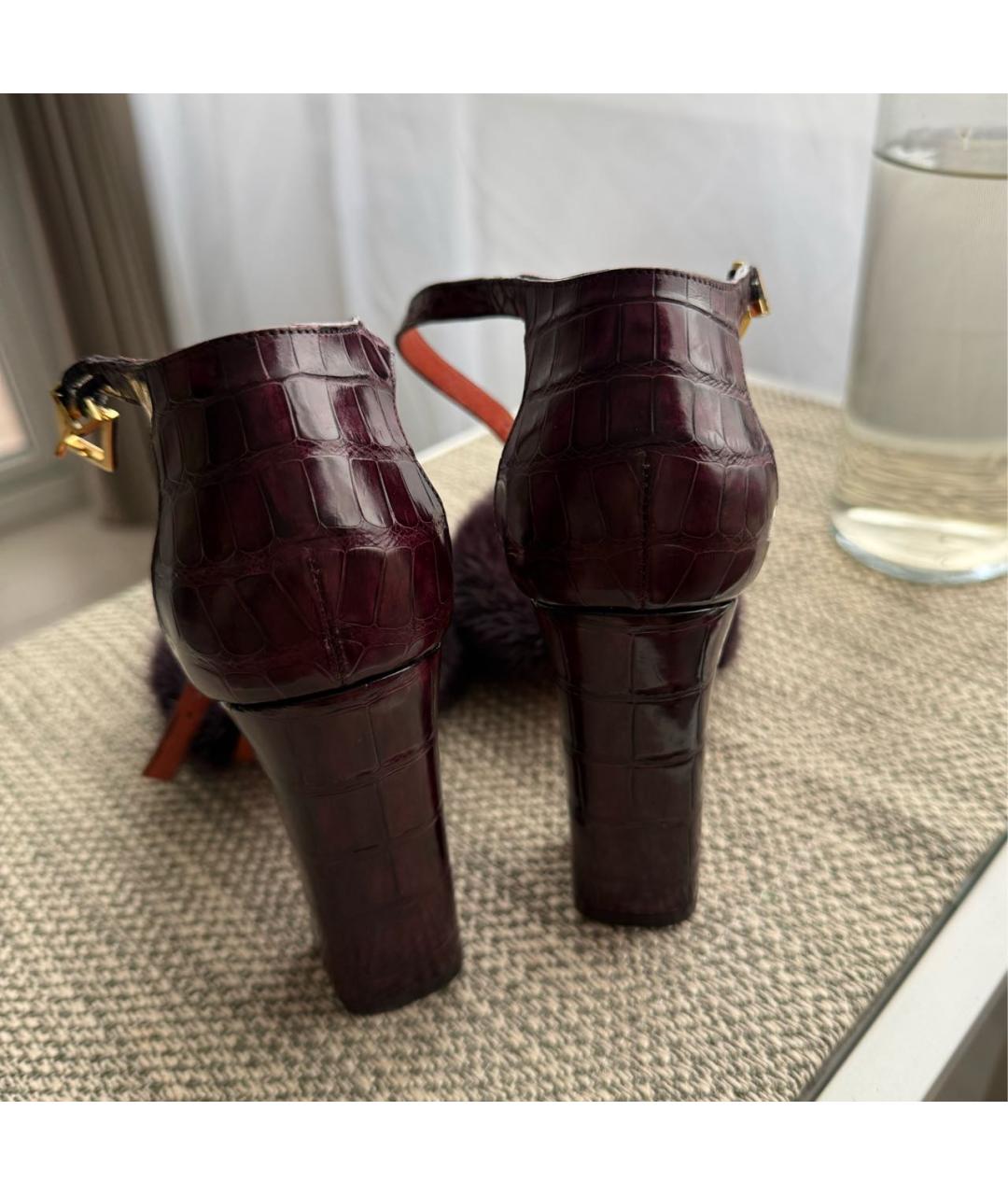 SANTONI Бордовые кожаные туфли, фото 4