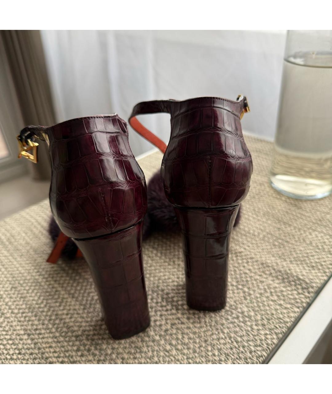 SANTONI Бордовые кожаные туфли, фото 2