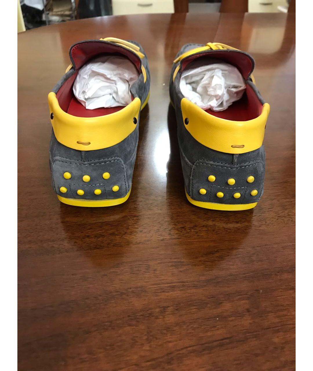 TOD'S Серые замшевые мокасины, фото 4