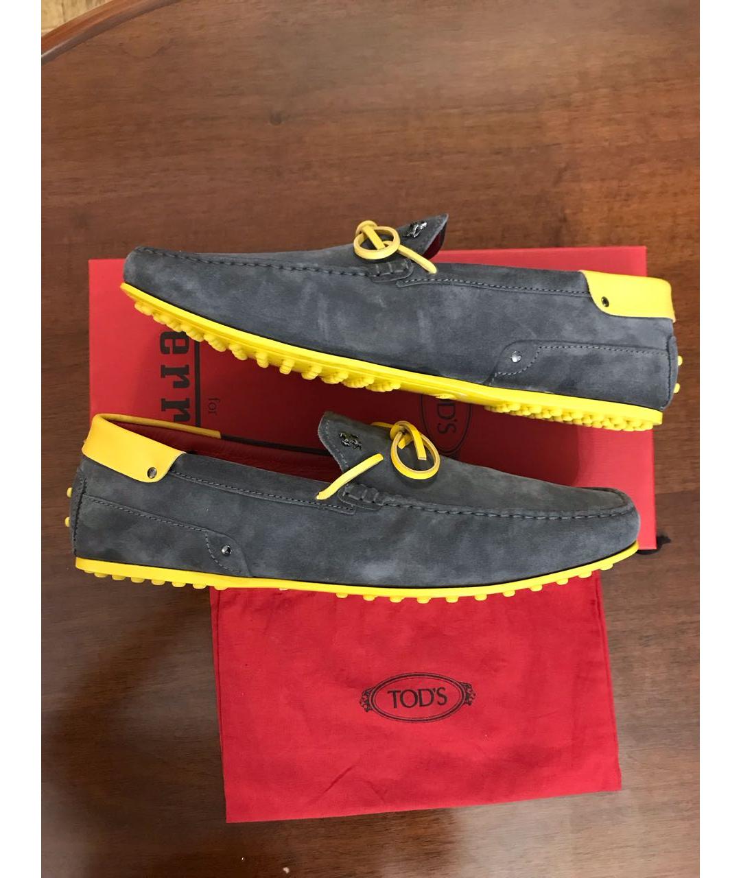 TOD'S Серые замшевые мокасины, фото 7
