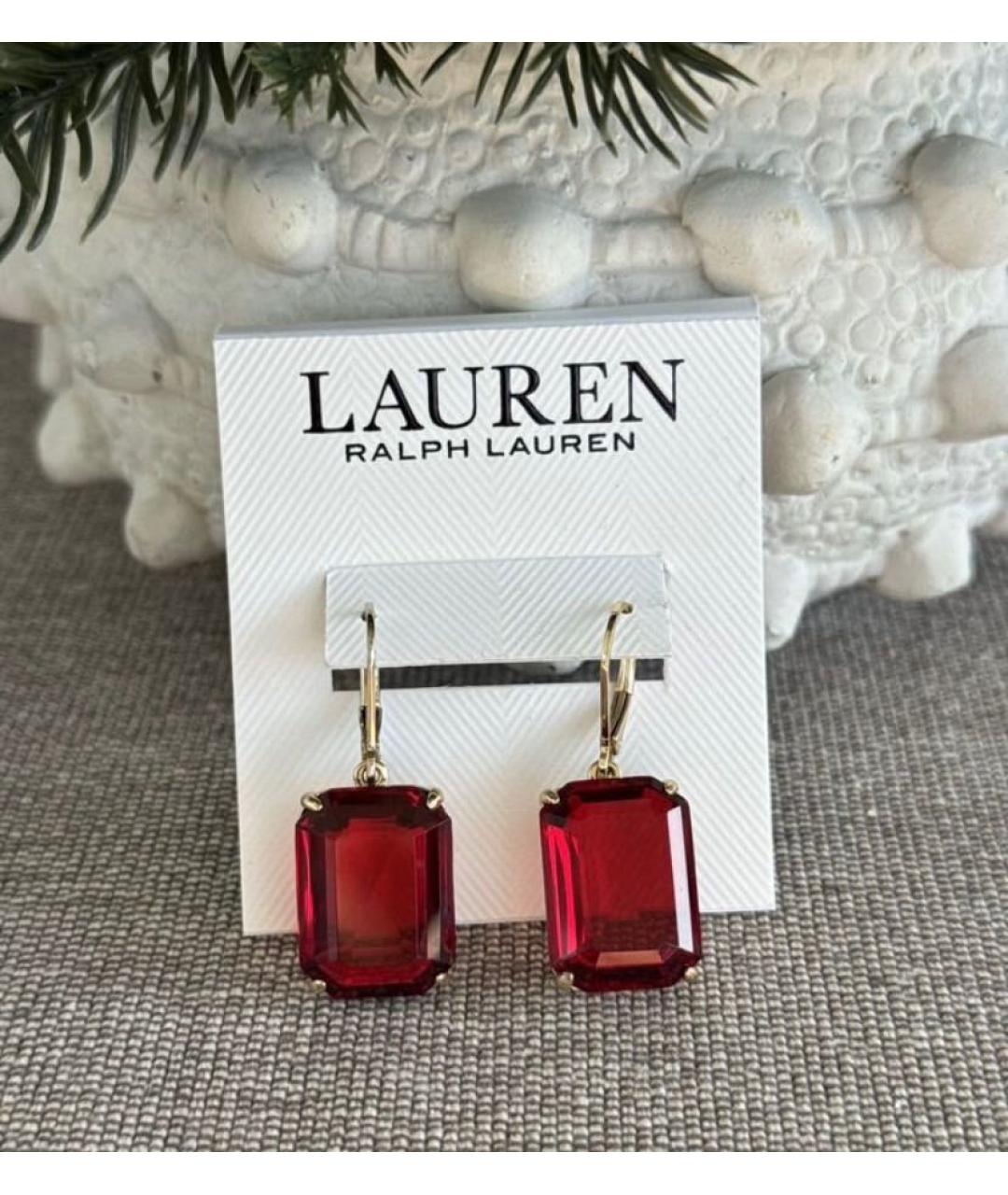 RALPH LAUREN Красные латунные серьги, фото 4