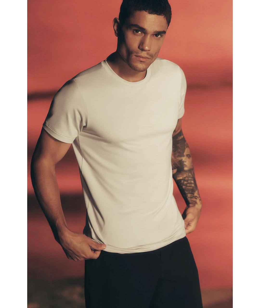 ALO YOGA Бежевая футболка, фото 4