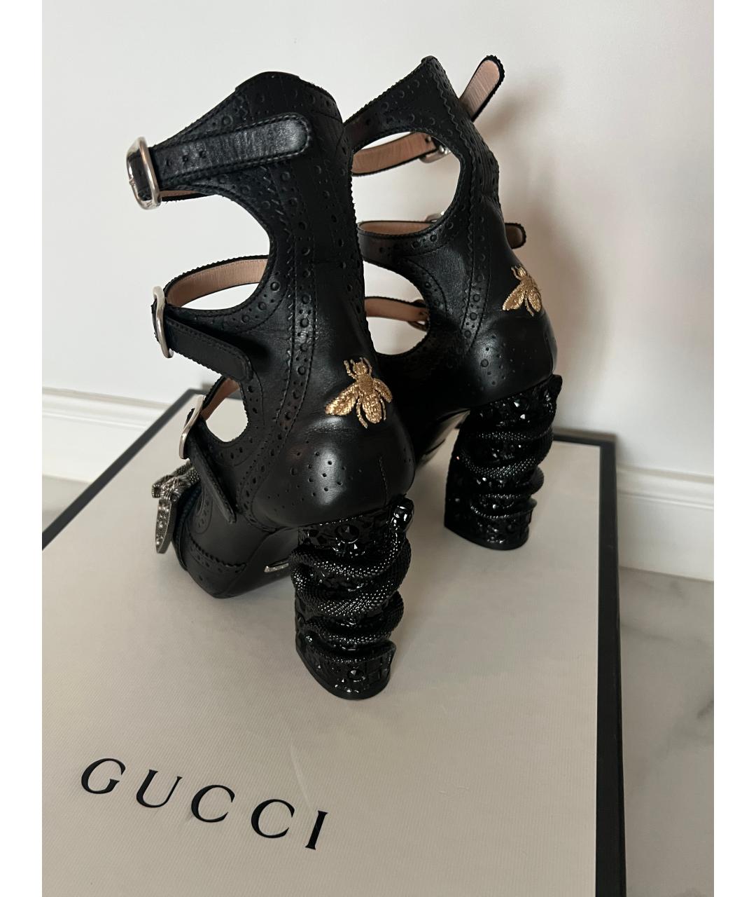 GUCCI Черные кожаные туфли, фото 8