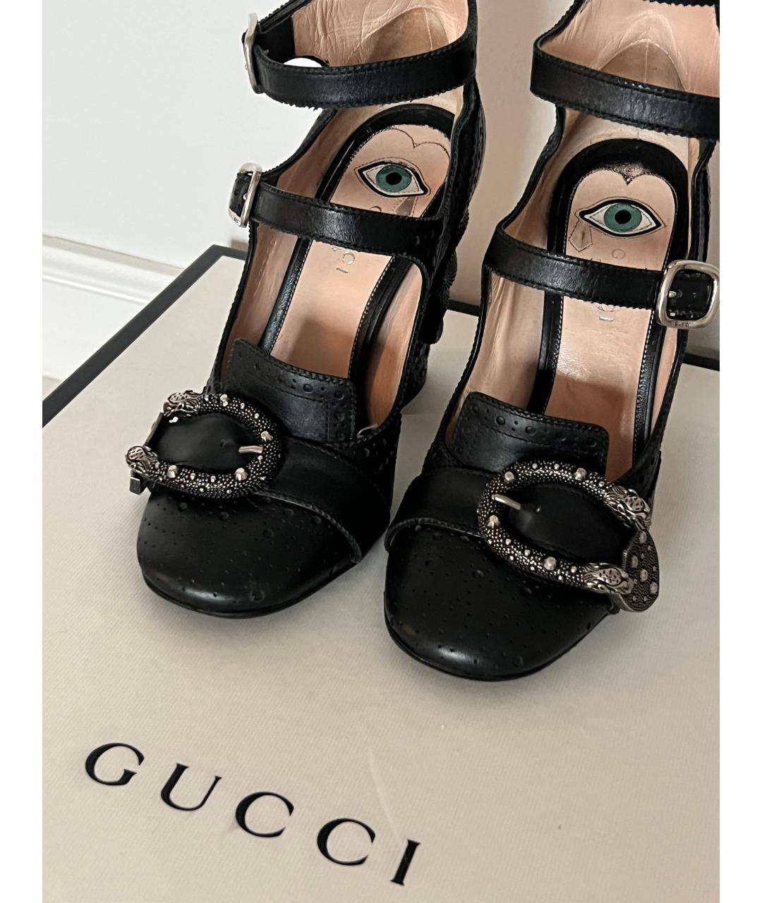 GUCCI Черные кожаные туфли, фото 9
