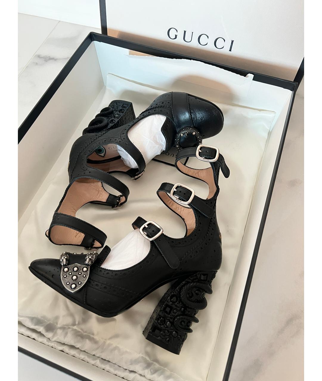 GUCCI Черные кожаные туфли, фото 7