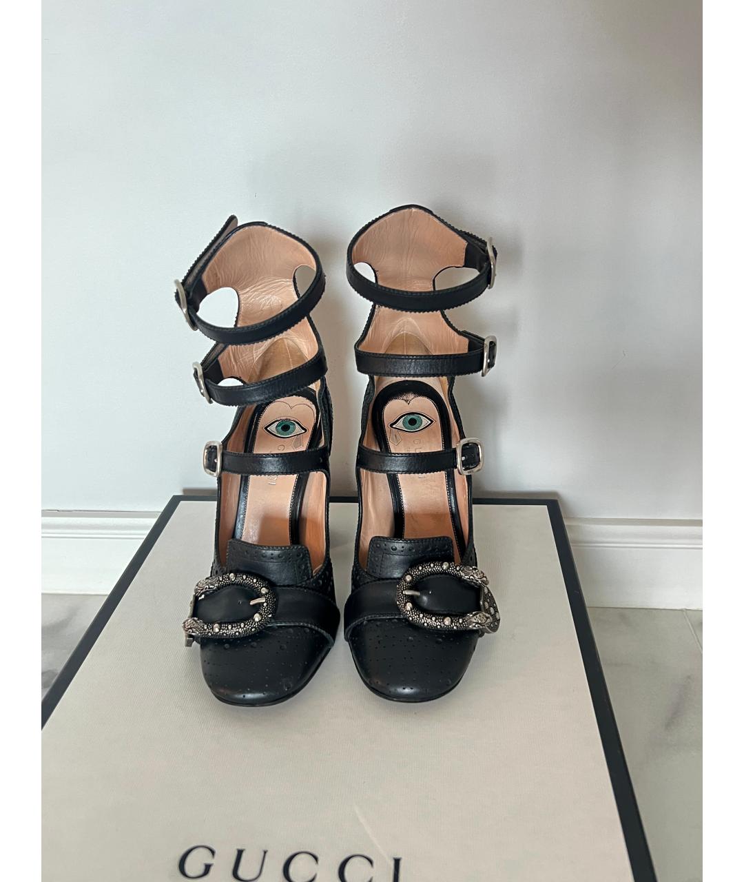 GUCCI Черные кожаные туфли, фото 2